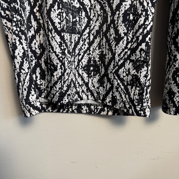 St. Tropez Pull-On Stretchy Wide Leg Pants Black + White Festival Aztec M - Picture 2 of 12